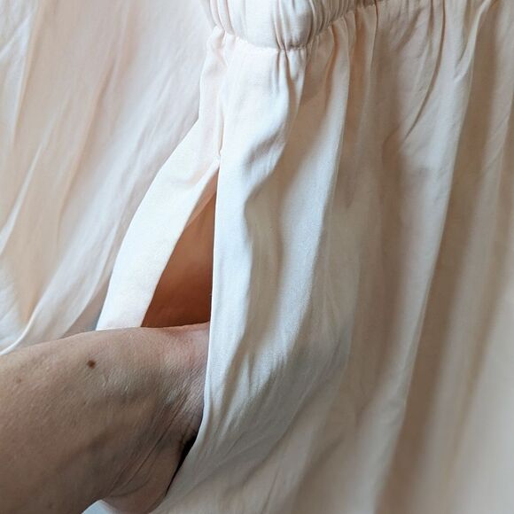 J. Crew Women's Cotton Poplin Puff Sleeve Button Front Jumpsuit M Palest Peach - Picture 12 of 13